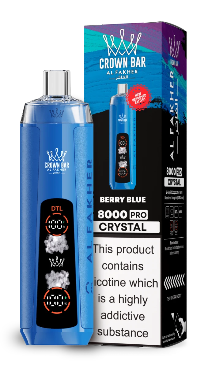 AL Fakher 8000 Crystal - BERRY BLUE AL Fakher 8000 Crystal - AZUL BAYA
