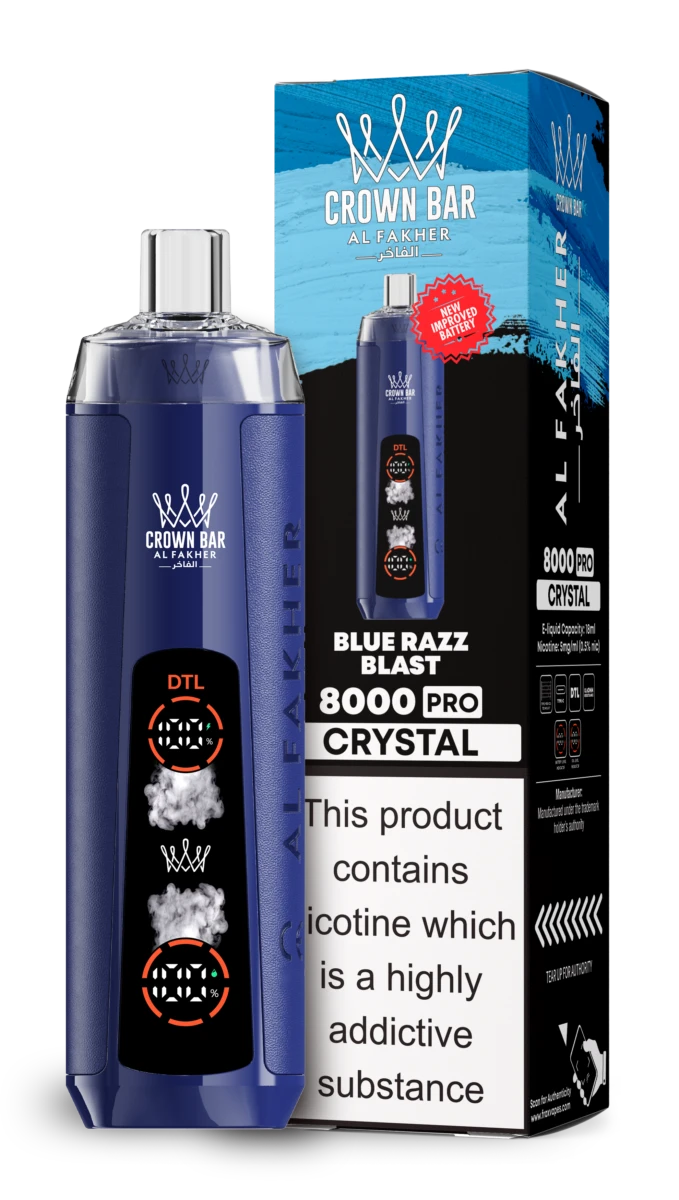 AL Fakher 8000 Crystal - BLUE RAZZ BLAST AL Fakher 8000 Crystal - BLUE RAZZ BLAST
