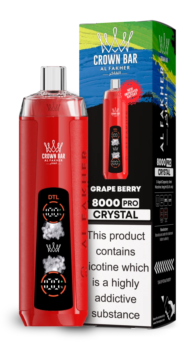 AL Fakher 8000 Crystal - GRAPE BERRY AL Fakher 8000 Crystal - RAISIN ET BAIES