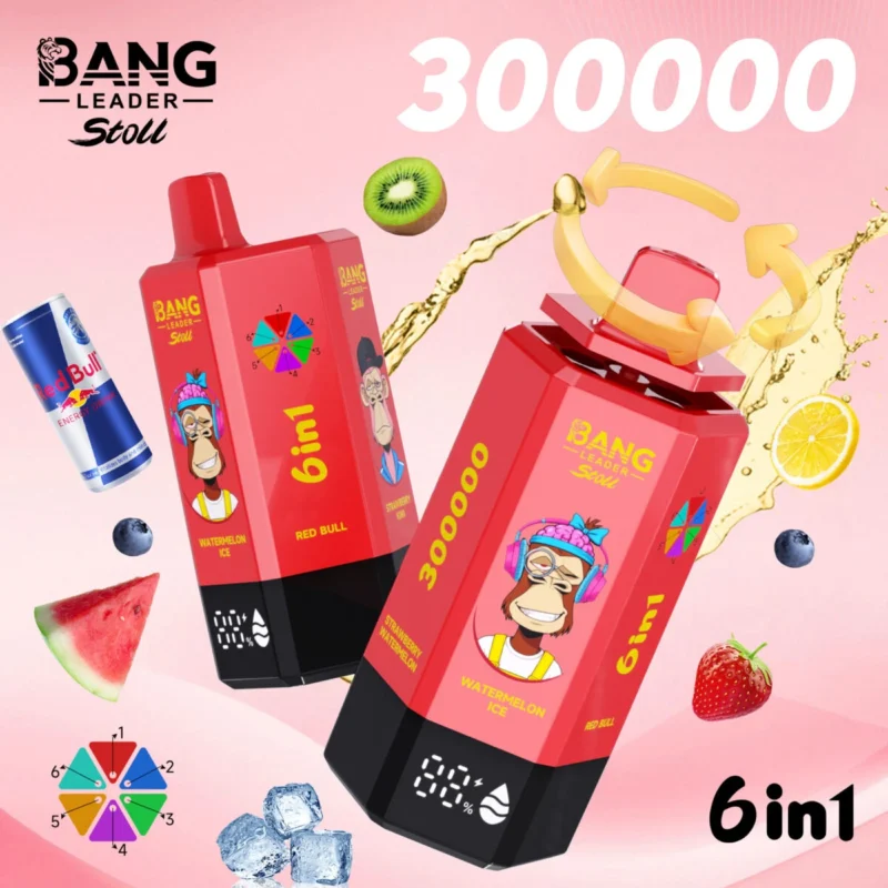 Bang Leader 300000 - Vattenmelon Ice&Red Bull&Strawberry Kiwi&Blueberry Ice&Lemon Lime&Strawberry Watermelon