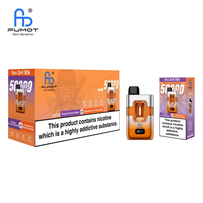Fumot 50k ECO 2in1 50000 - Orsetti gommosi all'uva e orsetti gommosi alla fragola