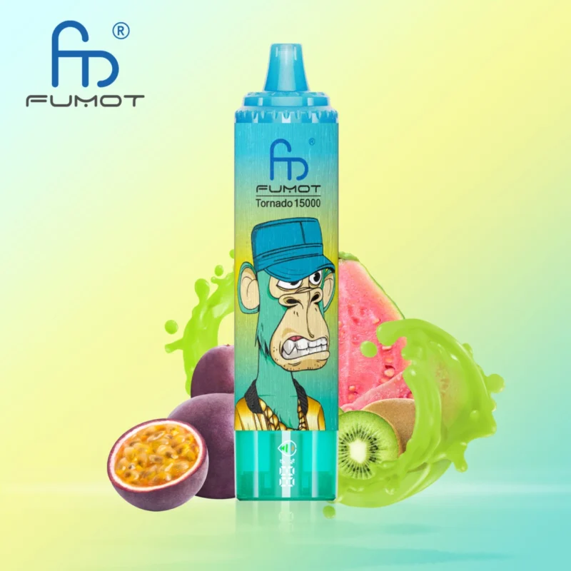 Fumot RandM Tornado 15000 - Kiwi Passion Fruit Guava #1 Fumot RandM Tornado 15000 – Kiwi-Passionsfrucht-Guave #1