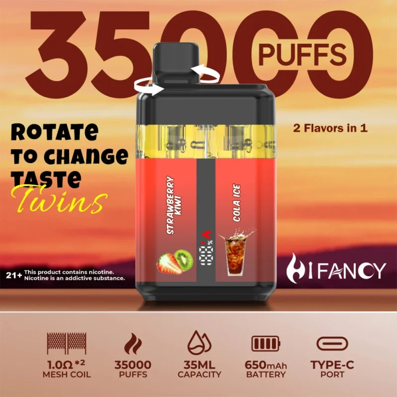 HIFANCY TWINS 35000 - Fragola, kiwi e cola ghiacciata (2)
