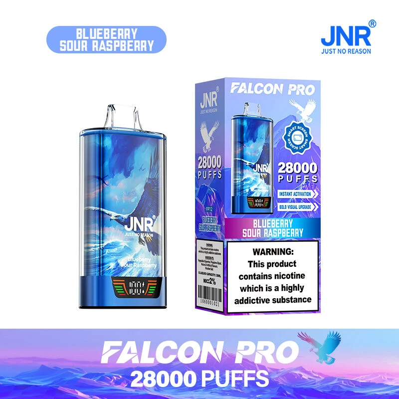 JNR Falcon Pro 28000 - Blueberry Sour Raspberry JNR Falcon Pro 28000 - Bosbes Zure Framboos