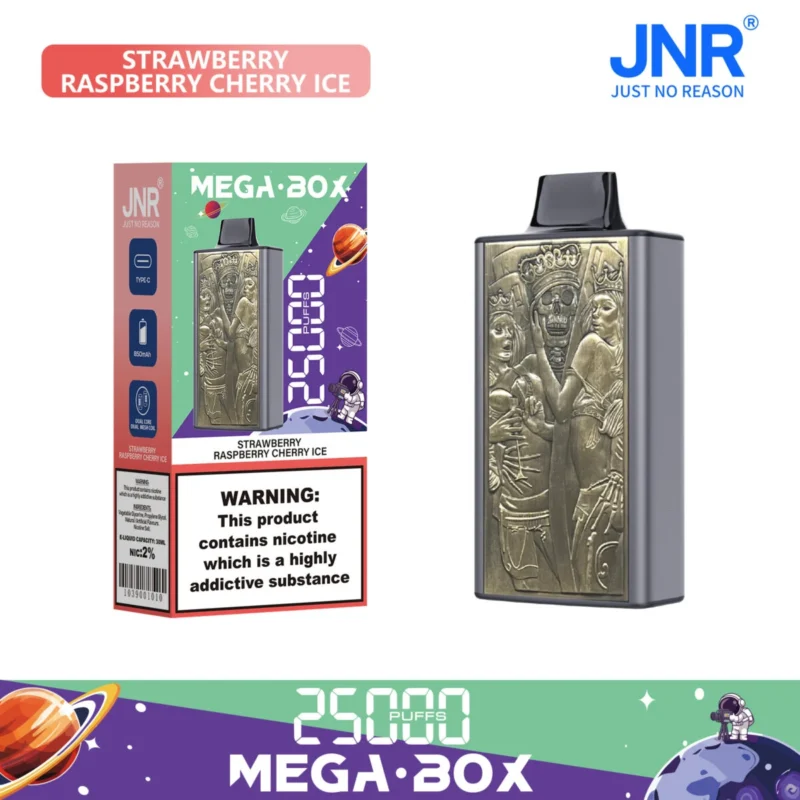 JNR Mega box 25000 - STRAWBERRY RASPBERRY CHERRY ICE