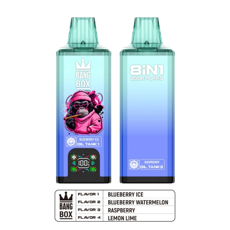 Puff 200k Bang Box 200k - Mirtillo ghiacciato + Mirtillo e anguria + Lampone + Limone e lime (2)