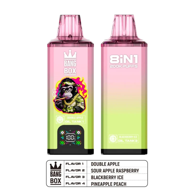 Puff 200k Bang Box 200k – Doppeltes Apfel + Saurer Apfel Himbeere + Brombeere Eis + Ananas Pfirsich (2)