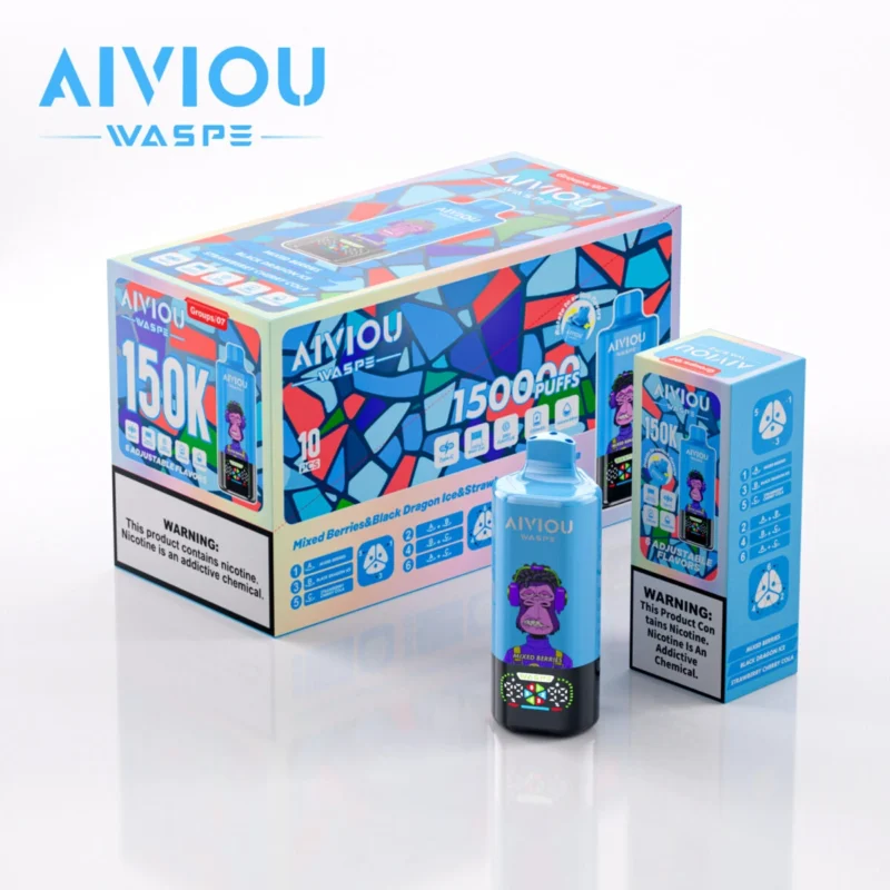 150k Vape Waspe Aiviou 150000 6 in 1 - Mixed Berries & Black Dragon Ice & Strawberry Cherry Cola (3)