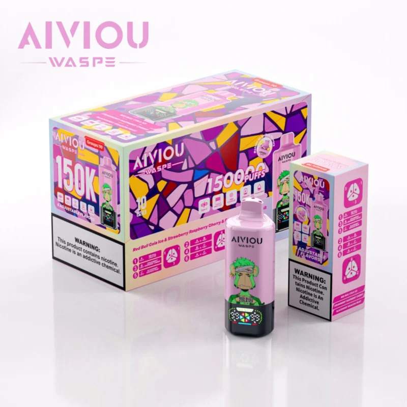 150k Vape Waspe Aiviou 150000 6 en 1 - Red Bull Cola Ice & Fresa Frambuesa Cereza & Mora Dragon Fruit (3)