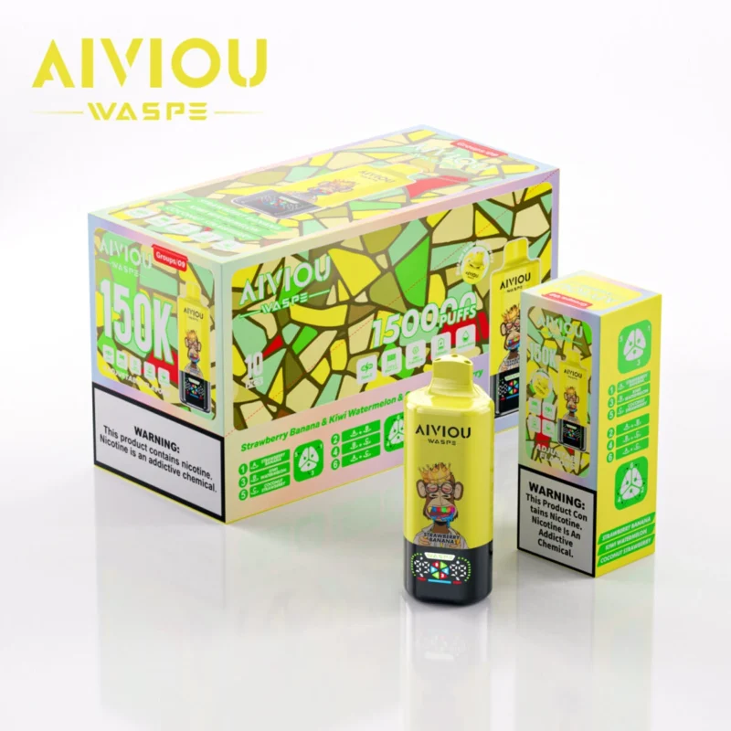 150k Vape Waspe Aiviou 150000 6 in 1 - Strawberry Banana & Kiwi Watermelon & Coconut Strawberry (3)