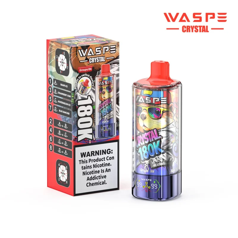 180k Vape Waspe Crystal 180K 8 in 1 - GRAPE ICE&STRAWBERRY KIWI & WATER MELON ICE & BLUE RANCHER (2)