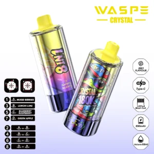 180k Vape Waspe Crystal 180K 8 in 1 - MIXED BERRIES & LEMON LIME & BLUEBERRY RASPBERRY & GREEN APPLE (3)