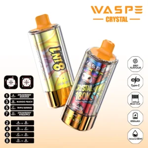 180k Vape Waspe Crystal 180K 8 in 1 - STRAWBERRY BANANA & MANGO PEACH & TRIPLE BERRIES & STRAWBERRY PINEAPPLE (3)