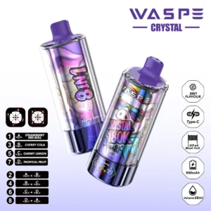 180k Vape Waspe Crystal 180K 8 in 1 - STRAWBERRY RED BULL & CHERRY COLA& CHERRY LEMON & TROPICAL FRUIT (3)