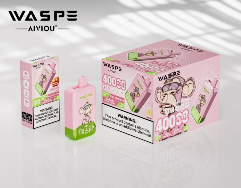 40k Vape Waspe Aiviou 40000 - Fizzy Cherry Ice & Blueberry Cotton Candy (2)
