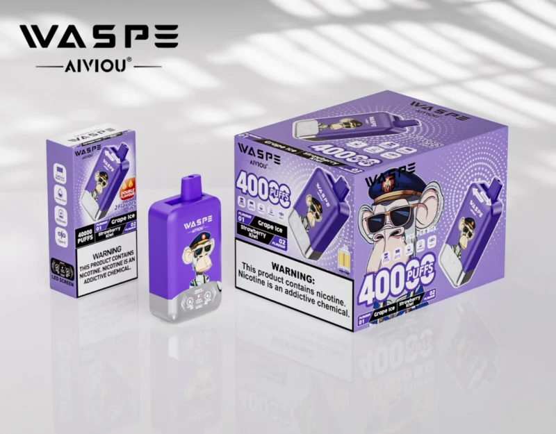 40k Vape Waspe Aiviou 40000 - Raisin glacé et fraise kiwi (2)