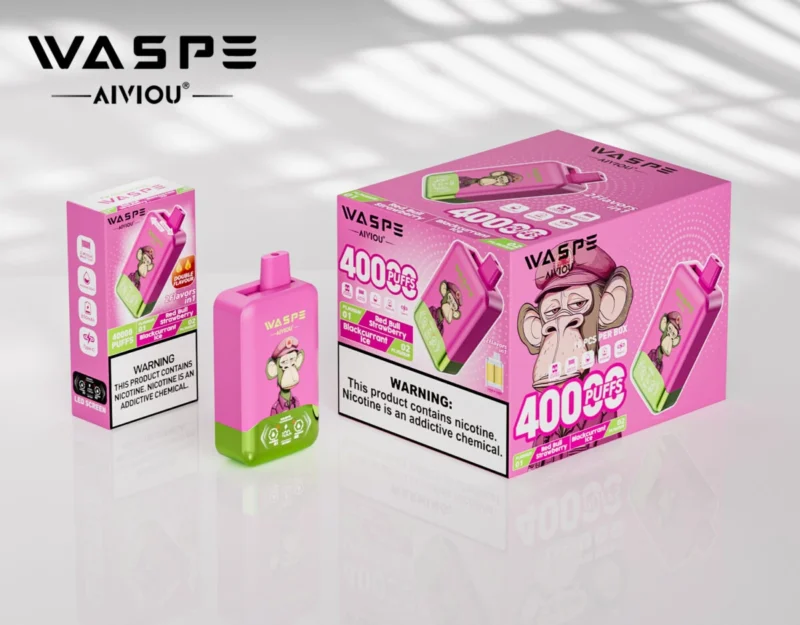 40k ベイプ ワスプ アイビオウ 40000 - レッドブル ストロベリー＆ブラックカラントアイス (4)