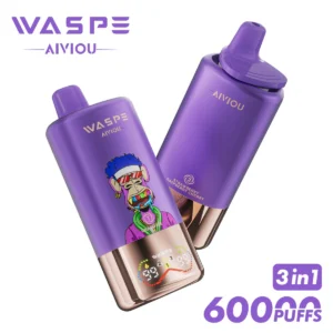 60k Vape Waspe Aiviou 60000 - Grape Ice & Strawberry Candy & Strawberry Raspberry Cherry (2)