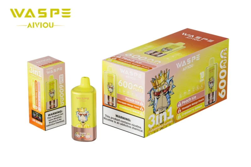 60k Vape Waspe Aiviou 60000 - Pfirsich Eis & Ananas Mango Pfirsich & Cranberry Zitrone