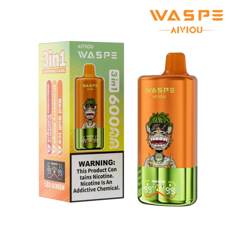 60k Vape Waspe Aiviou 60000 - Red Bull Ice & Strawberry Mango & Strawberry Watermelon Bubblegum (3)