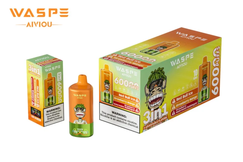 60k Vape Waspe Aiviou 60000 - Red Bull Ice & Strawberry Mango & Strawberry Watermelon Bubblegum