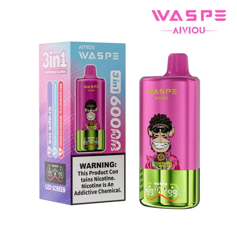 60k Vape Waspe Aiviou 60000 - Erdbeer-Wassermelone & Erdbeer-Himbeer-Bonbon & Trauben-Eis (2)