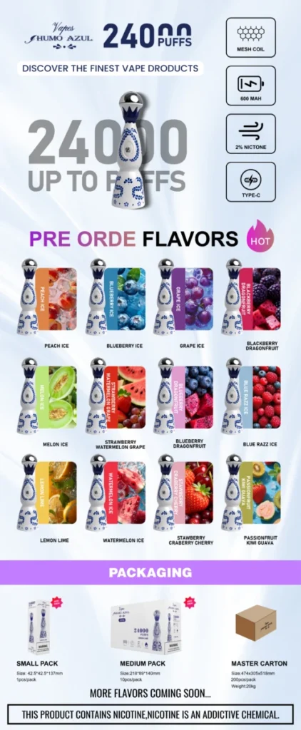 Humo AZUL 24000 bouffées Vape (2)