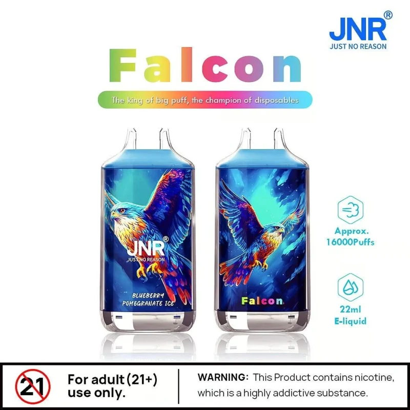 JNR FALON 16000 16K Puffs Disposable Vape Adjustable Airflow EU Warehouse JNR FALON 16000 16K Puffs Wegwerpbare Vape met instelbare luchtstroom EU-magazijn