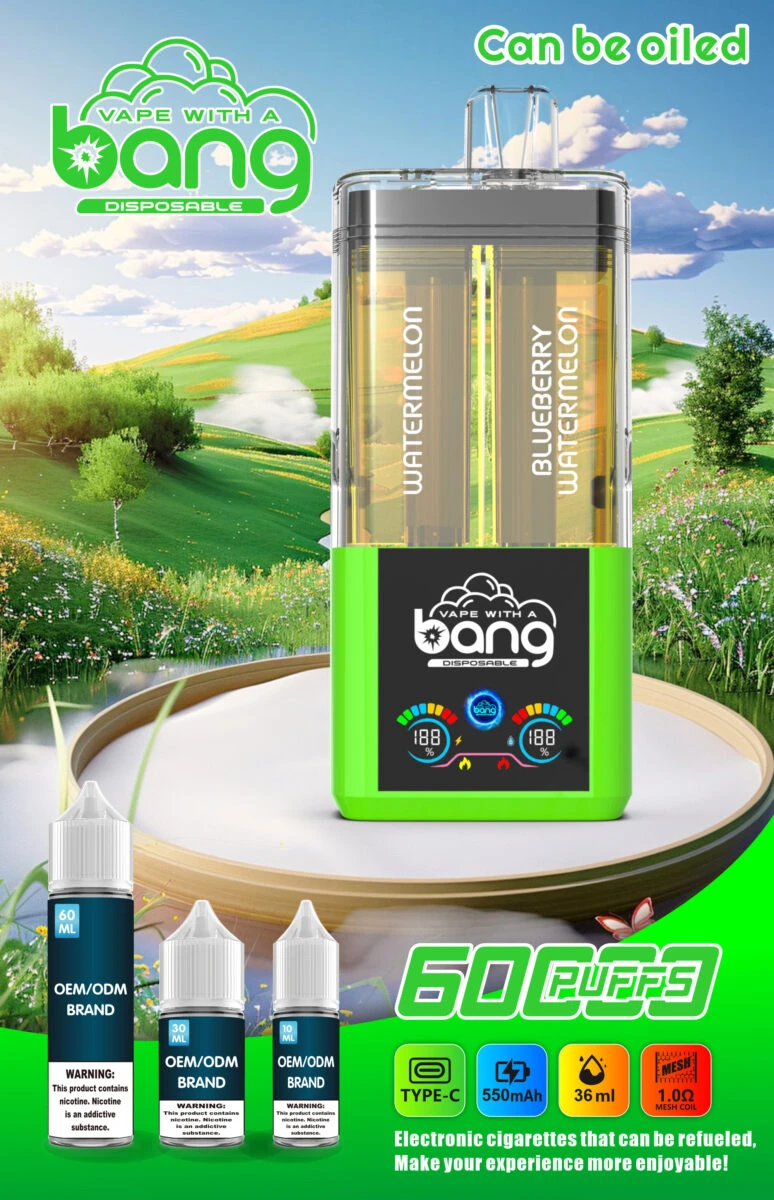 Puff 60k Bang 60000 Refillable Vape - Watermelon & Blueberry Watermelon Puff 60k Bang 60000 Vape Recargable - Sandía y Arándanos Sandía