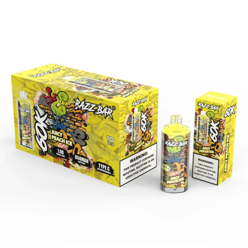 Razz Bar 60000 60k Züge – Saftiger Pfirsich-Eis