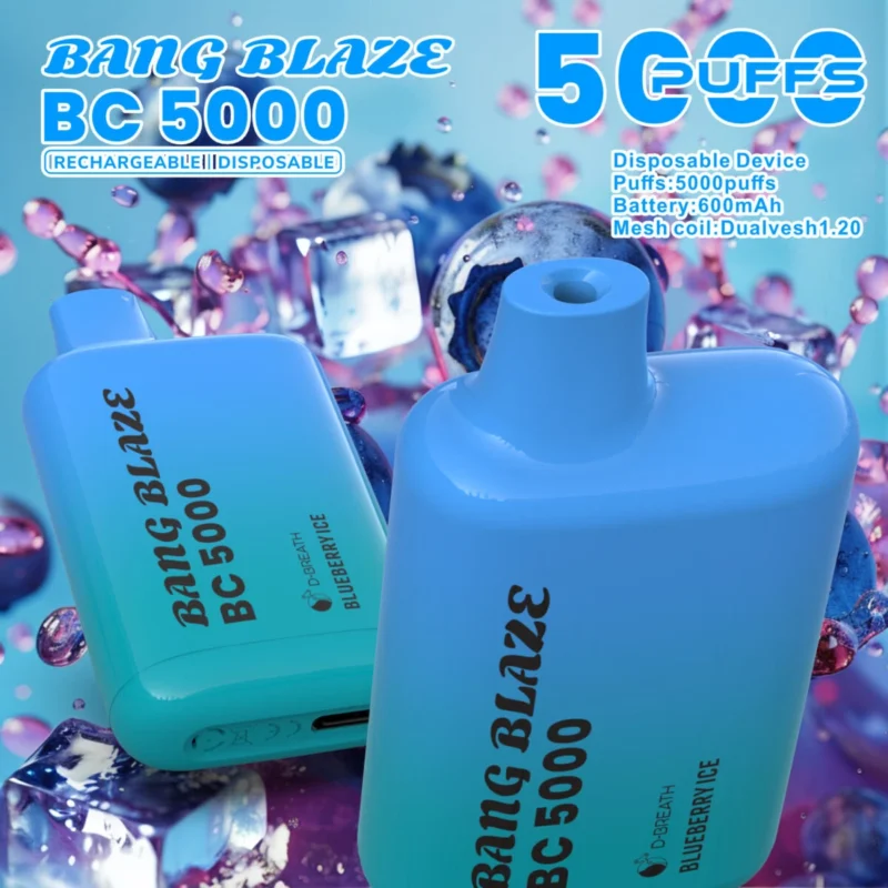 puff 5k Bang Blaze BC5000 E Cigarette Vape - Blueberry Ice
