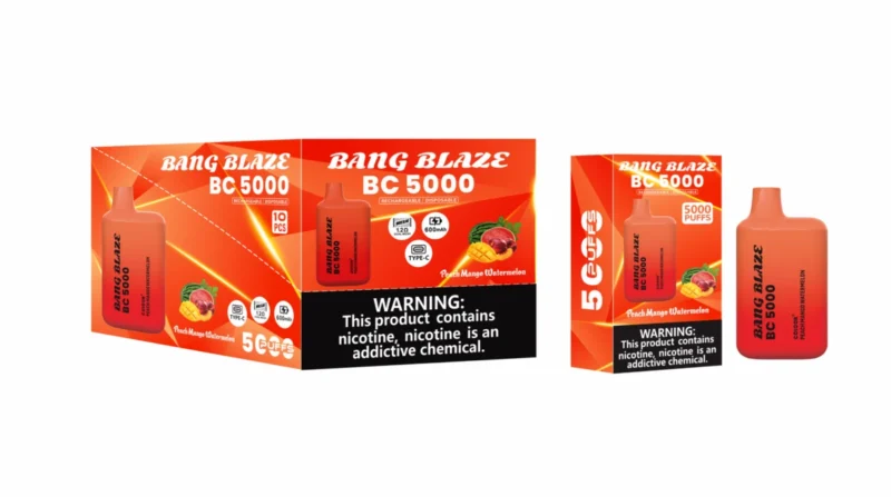 puff 5k Bang Blaze BC5000 E Cigarette Vape - Pêche Mangue Pastèque (2)
