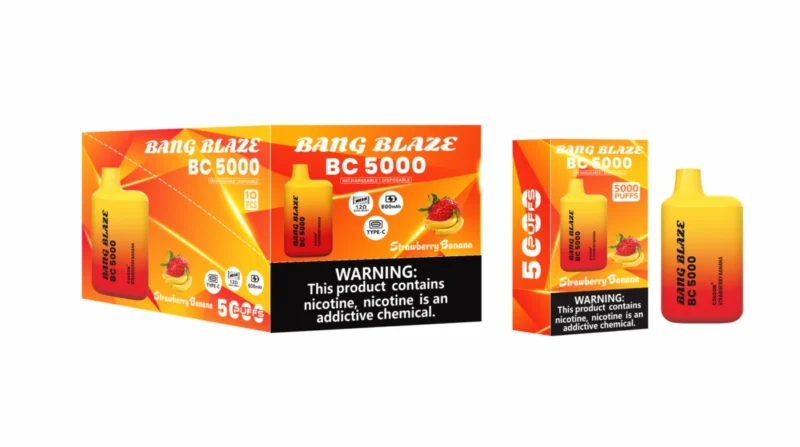 puff 5k Bang Blaze BC5000 E Cigarette Vape - Fraise Banane (2)