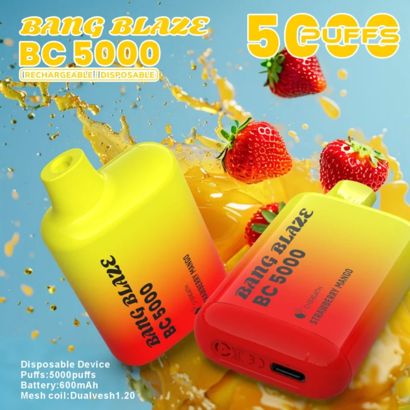 puff 5k Bang Blaze BC5000 E Cigarette Vape - Mangue fraise