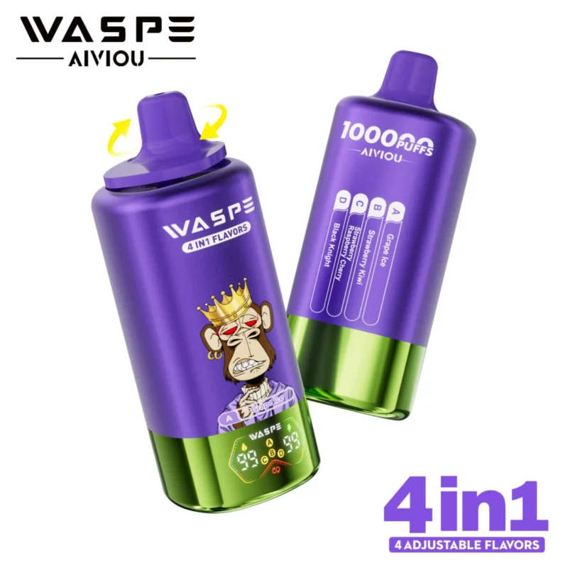 waspe 100k - Uva ghiacciata + Fragola Kiwi + Fragola Lampone Ciliegia + Black Knight