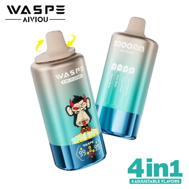 waspe 100k - Melocotón jugoso + Fruta tropical + Explosión de fruta + Melocotón y bayas
