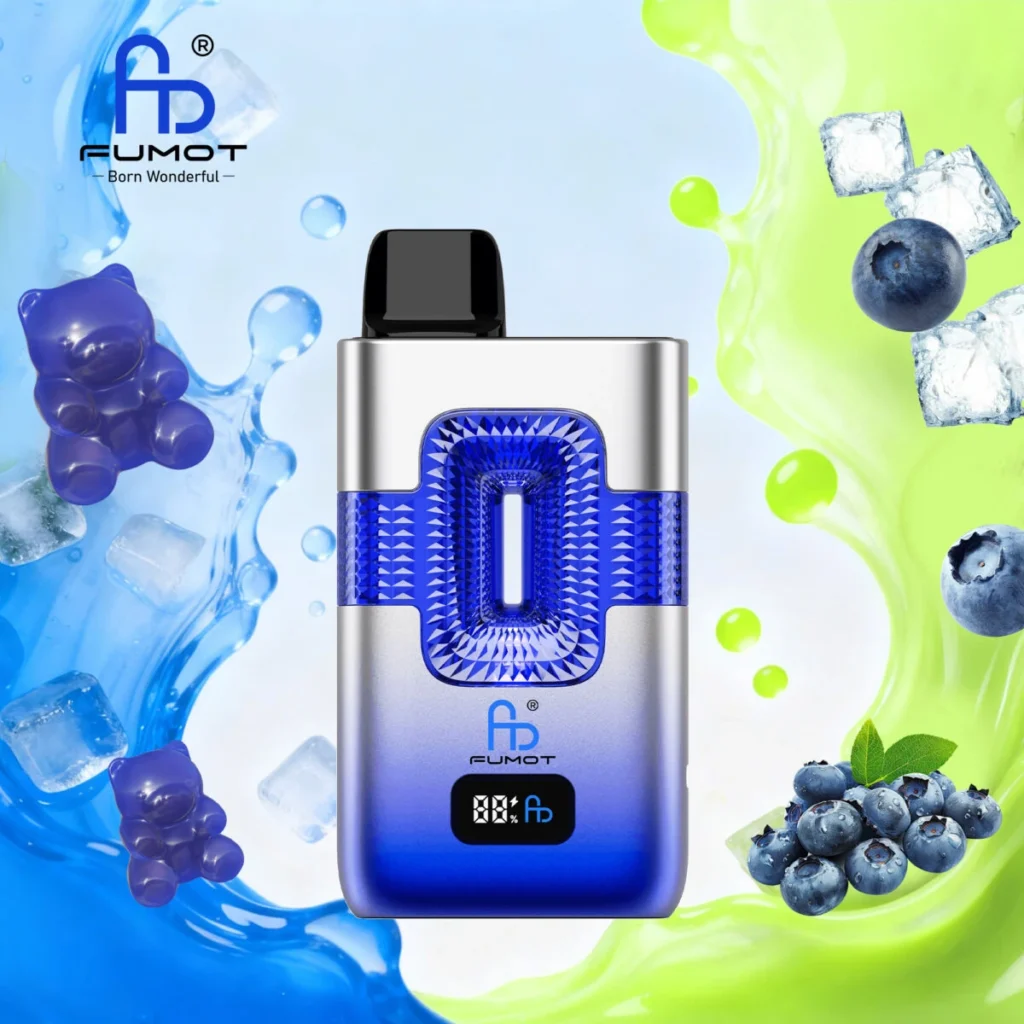 Fumot 50k Eco 2in1 50000 Blue Razz Gummibärchen-Eis am Stiel 3 Einweg-Vape-Geräte