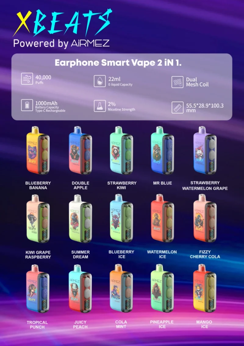 Airmez XBeats 40000 Puffs Einweg Vape Aromen Liste (2)