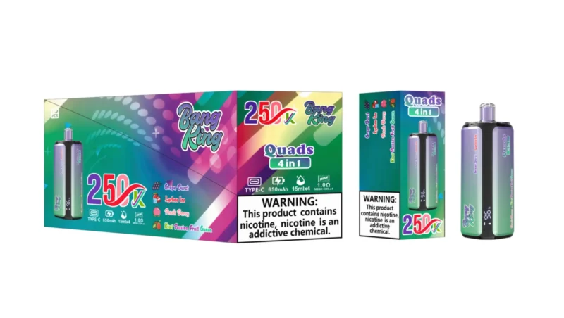 Puff 250k Bang king 250000 Puffs Disposable Vape 4 in 1 Flavors 2026 New Vape - Grape Burst Lychee Ice Peach Berry Kiwi Passion Fruit Guava