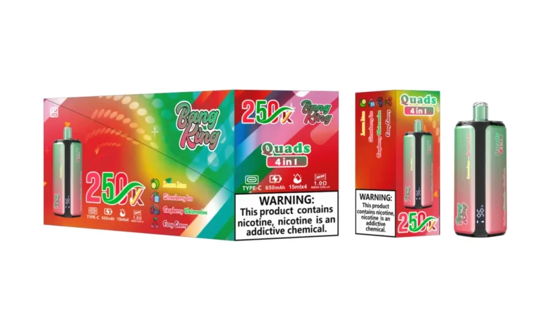 Puff 250k Bang König 250000 Puffs Disposable Vape 4 in 1 Flavors 2026 New Vape - Lemon Lime Strawberry Ice Raspberry Watermelon Fizy Cherry