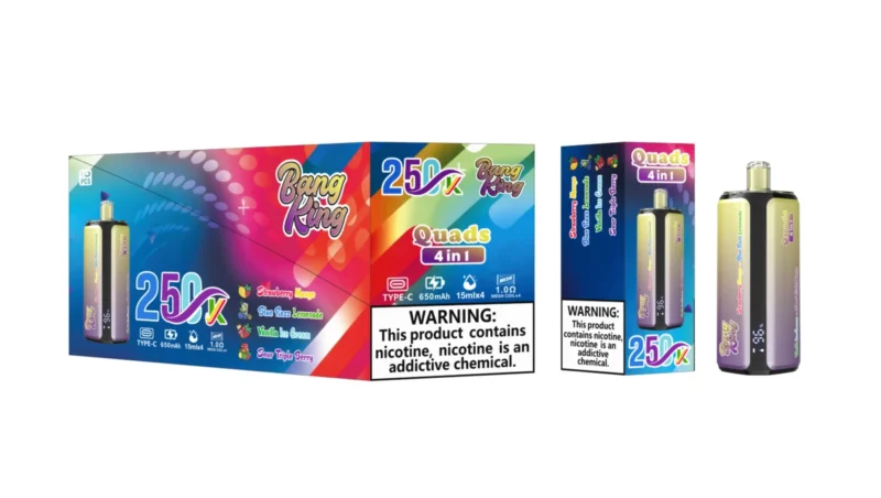 Puff 250k Bang king 250000 Puffs Disposable Vape 4 in 1 Flavors 2026 New Vape Strawberry Mango Blue Razz Lemonade Vanilla Ice Cream Sour Triple Berry
