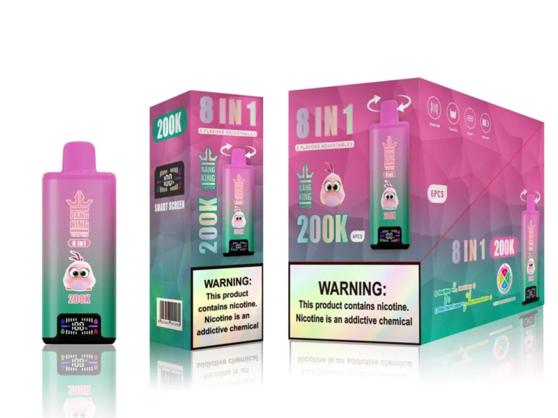 Puff 300k Bang king 300000 Puffs Disposable Vape 8 in 1 Flavors 2026 New Puff - Cool MintPeach CherryPeach Berry LemonKiwi Watermelon Ice