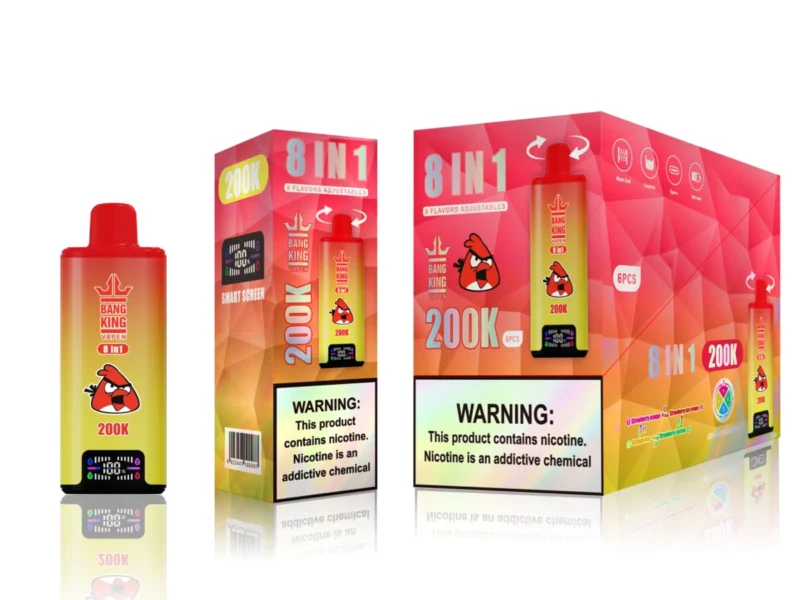 Puff 300k Bang König 300000 Puffs Einweg Vape 8 in 1 Aromen 2026 New Puff - Strawberry MangoStrawberry Ice CreamBanana IceStrawberry Lychee