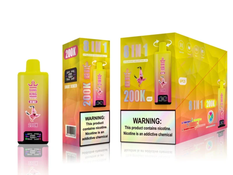 Puff 300k Bang König 300000 Puffs Einweg Vape 8 in 1 Flavors 2026 New Puff - Triple BerryTropical FruitStrawberry BananaPink Lemonade