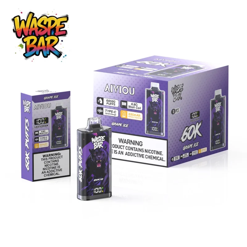 Waspe Bar 60000 60k Puffs Vapes - Grape Ice (2)