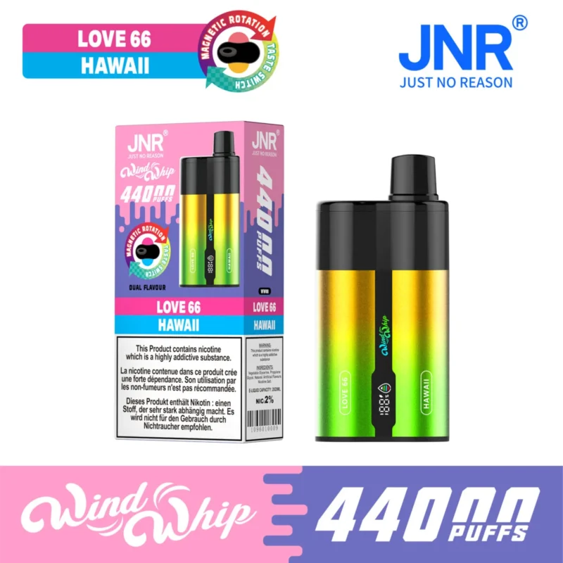 JNR ウインドウィップ 44000 エアフロー調整可能 44K パフ Vape-Love 66 Hawail