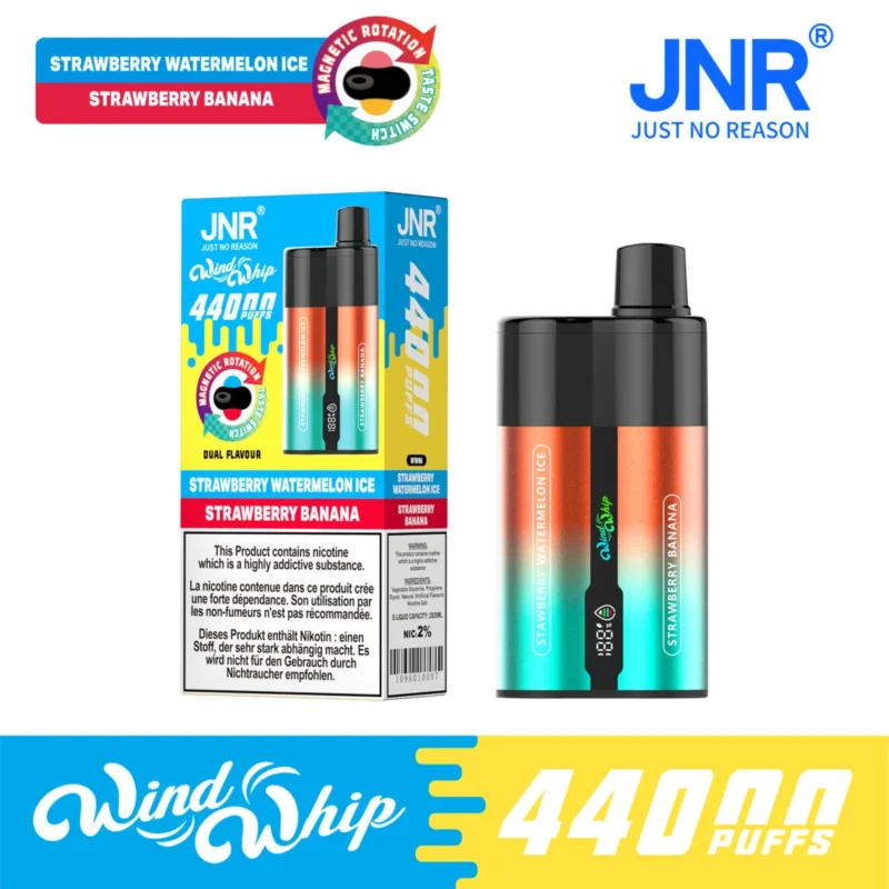 JNR ウインドウィップ 44000 エアフロー調整可能 44Kパフ VAPE-スイカ・イチゴ・バナナ