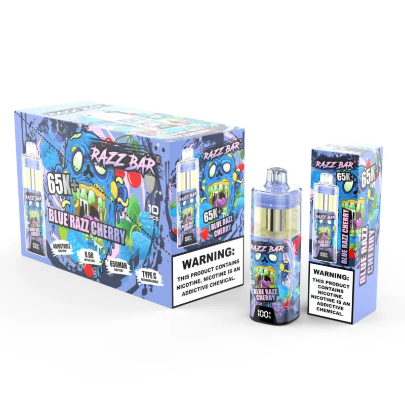 Razz Bar 65000 65k Puffs Einweg Vape- Blau Razz Kirsche