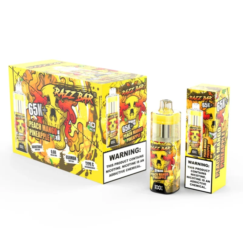 Razz Bar 65000 65k Puffs Einweg Vape- Pfirsich Mango Ananas
