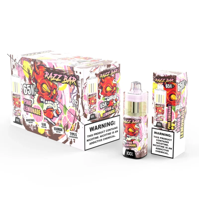 Razz Bar 65000 65k Puffs Einweg Vape- Rosa Limonade